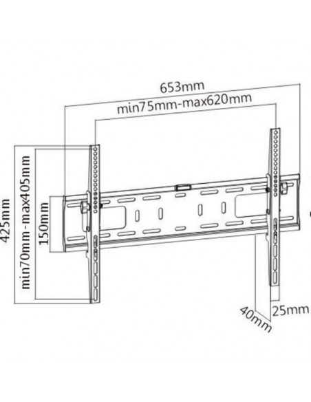 SOPORTE DE PARED TRAULUX PARA MONITOR CON TILT 600x400 mm SOPORTE DE PARED TRAULUX PARA MONITOR CON TILT 600x400 mm