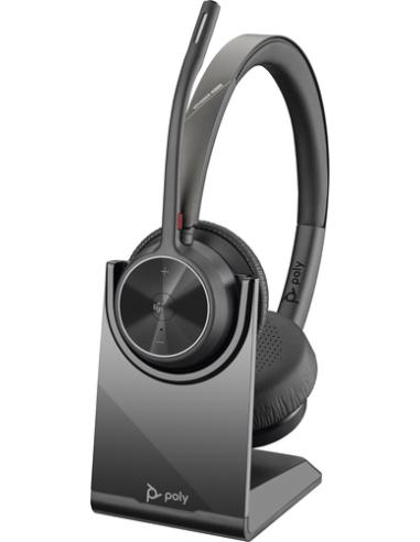 POLY Auriculares VOYAGER 4320-M certificados para Microsoft Teams con base de carga