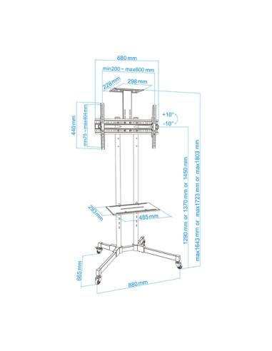 TooQ FS1470M-B soporte para TV 177,8 cm (70") Negro