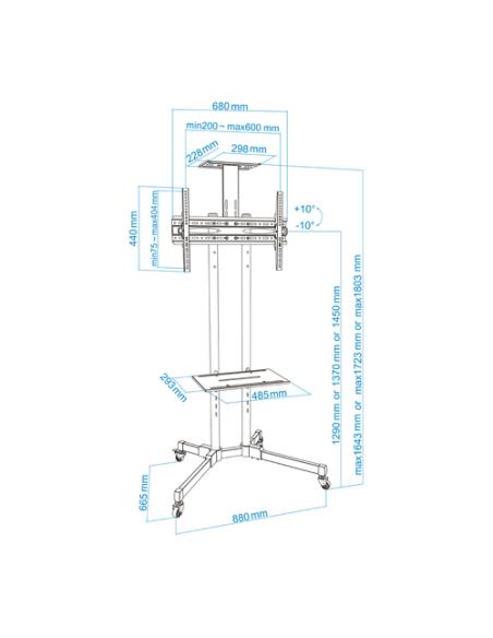 TooQ FS1470M-B soporte para TV 177,8 cm (70") Negro