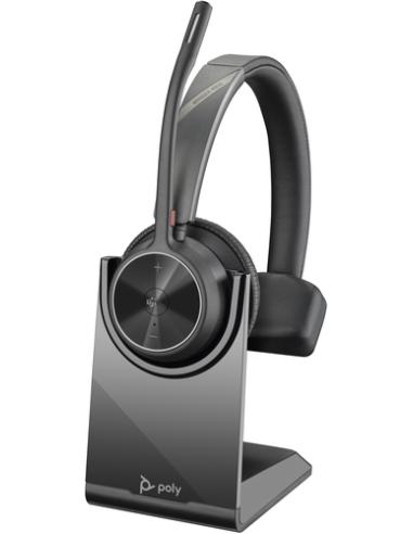 POLY Auriculares Voyager 4310-M USB-C con certificación para Microsoft Teams + llave BT700 + soporte de carga