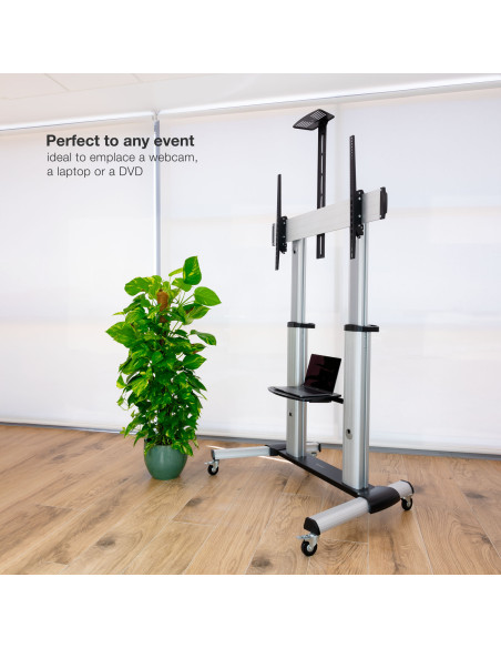 Soporte de Suelo de Aluminio con Ruedas para Pantallas 60"-100" FS20300M-B