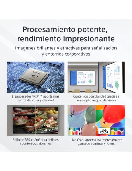 Sony FW-43EZ20L pantalla de señalización Pantalla plana para señalización digital 109,2 cm (43") LED Wifi 350 cd / m² 4K Ultra H