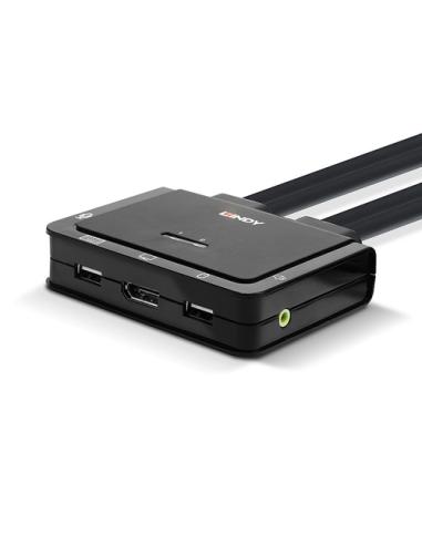 Lindy 42344 interruptor KVM Montaje en rack Negro