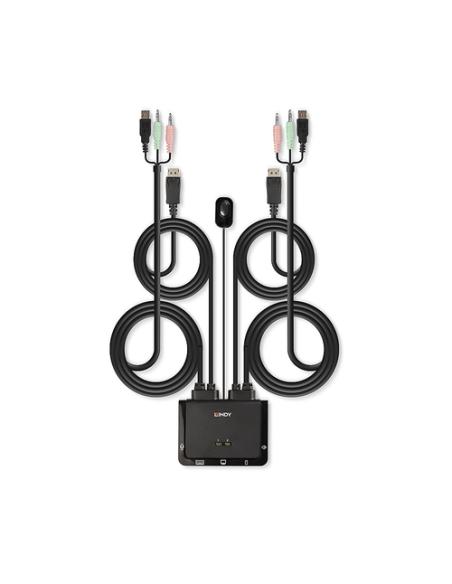 Lindy 42344 interruptor KVM Montaje en rack Negro