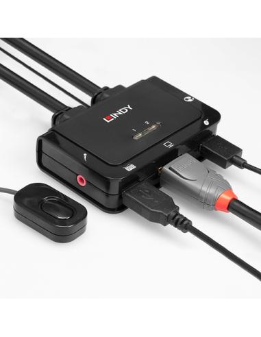 Lindy 42344 interruptor KVM Montaje en rack Negro