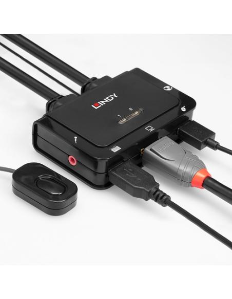 Lindy 42344 interruptor KVM Montaje en rack Negro