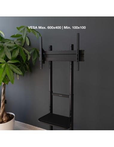 TooQ RAMSÉS Soporte de Suelo con Ruedas para Pantallas 37"- 70", Negro